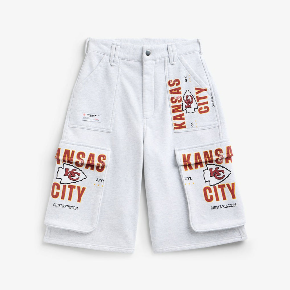 Kansas City Chiefs Off Season x NFL Women's Fleece Cargo Shorts Heather Gray