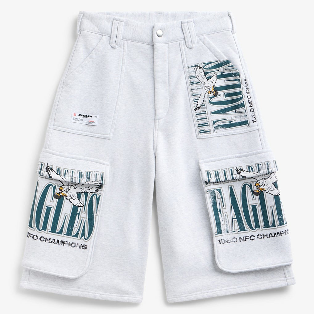 Philadelphia Eagles Off Season x NFL Women's Fleece Cargo Shorts Heather Gray