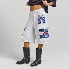 Buffalo Bills Off Season x NFL Women's Fleece Cargo Shorts Heather Gray