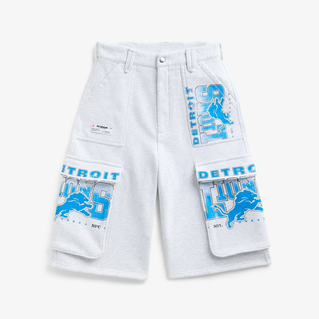 Detroit Lions Off Season x NFL Women's Fleece Cargo Shorts Heather Gray
