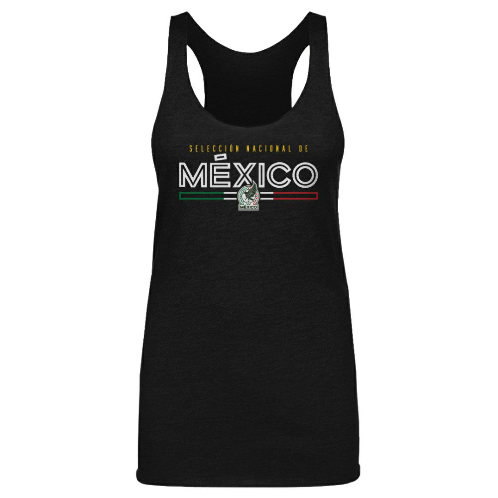 Mexico National Team 500 Level Women's Inline Tri-Blend Racerback Tank Top Black