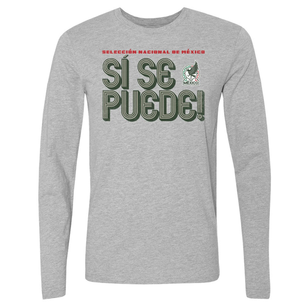 Mexico National Team 500 Level Si Se Puede Inline Bold Long Sleeve T-Shirt Heather Gray