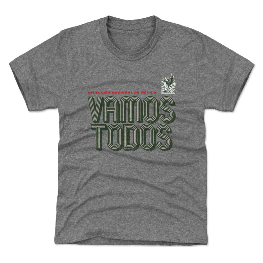 Mexico National Team 500 Level Youth Vamos Todos Inline Bold T-Shirt Gray