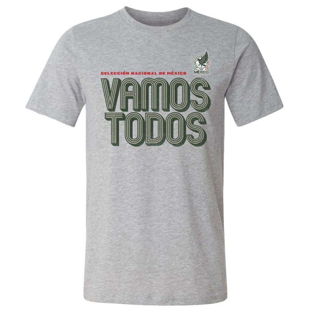 Mexico National Team 500 Level Vamos Todos Inline Bold Cotton T-Shirt Heather Gray