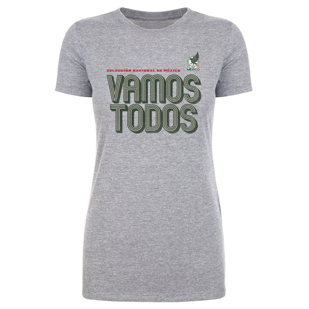 Mexico National Team 500 Level Women's Vamos Todos Inline Bold T-Shirt Heather Gray