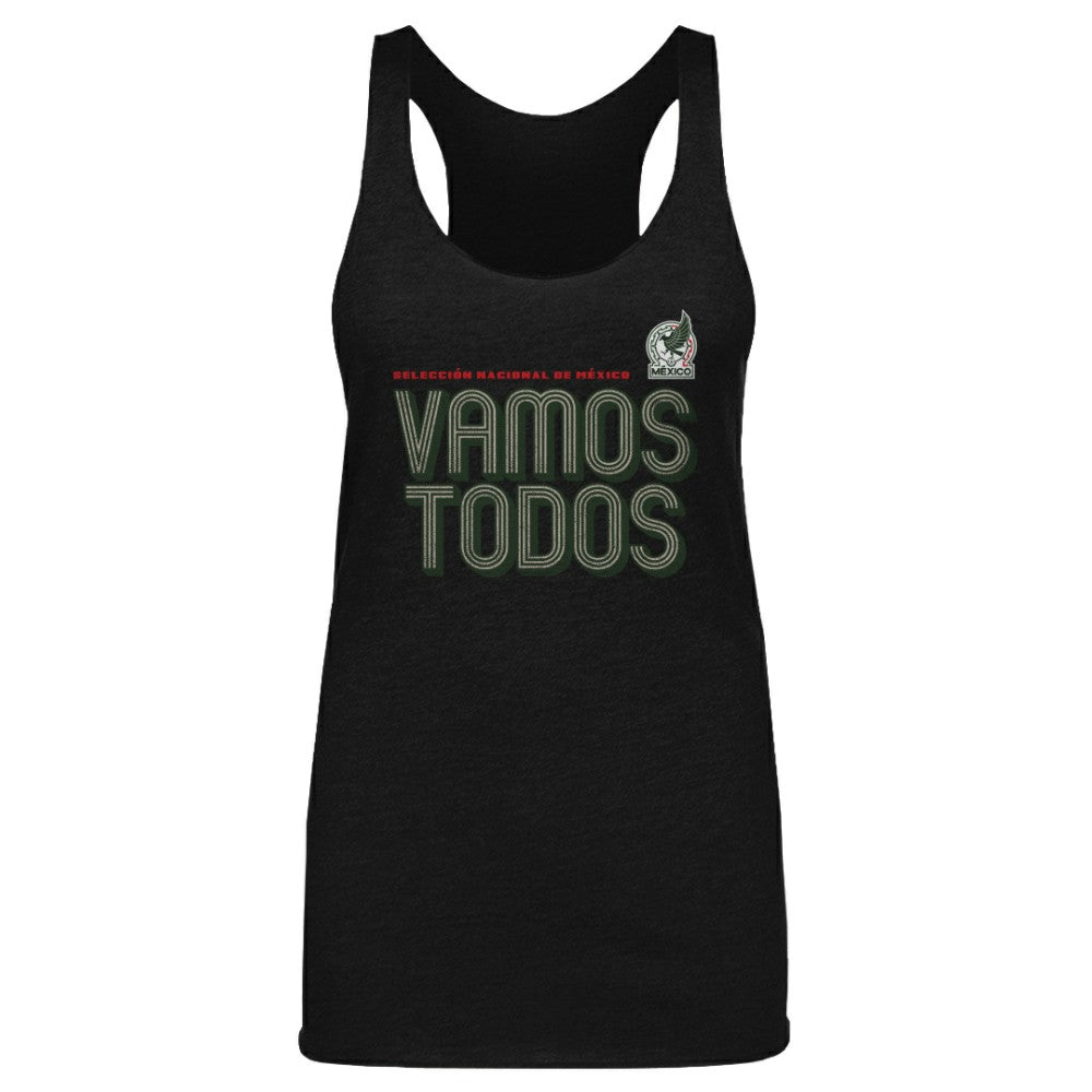 Mexico National Team 500 Level Women's Vamos Todos Inline Bold Tri-Blend Tank Top Black