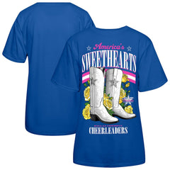 Dallas Cowboys Cheerleaders Women's Sweetheart Boots T-Shirt Royal