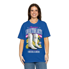 Dallas Cowboys Cheerleaders Women's Sweetheart Boots T-Shirt Royal
