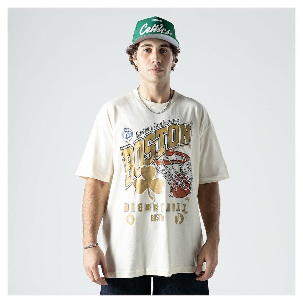 Boston Celtics Oversized City Edition Remix Vintage T-Shirt Cream | New Era outlet