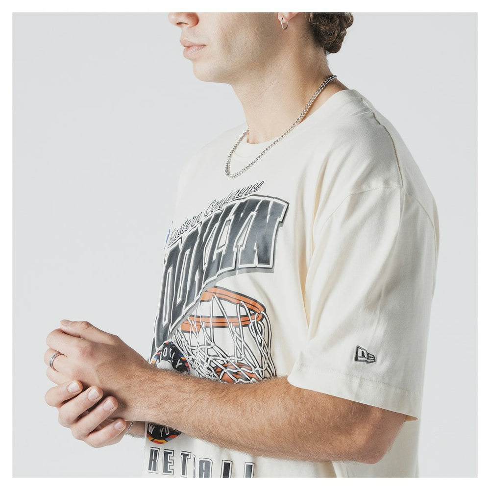 Brooklyn Nets Oversized City Edition Remix Vintage T-Shirt Cream | New Era