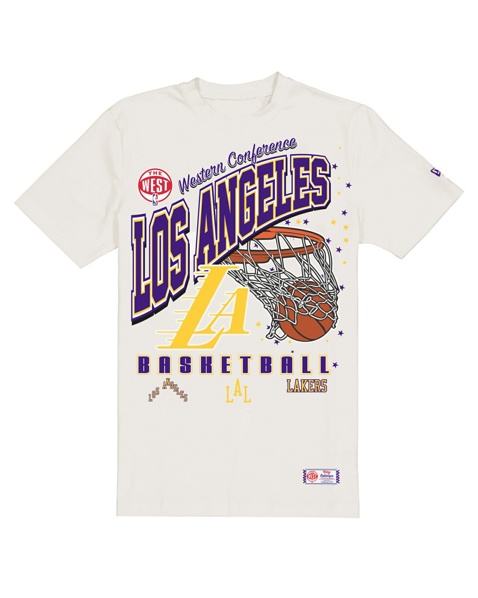 Los Angeles Lakers Oversized City Edition Remix Vintage T-Shirt Cream | New Era
