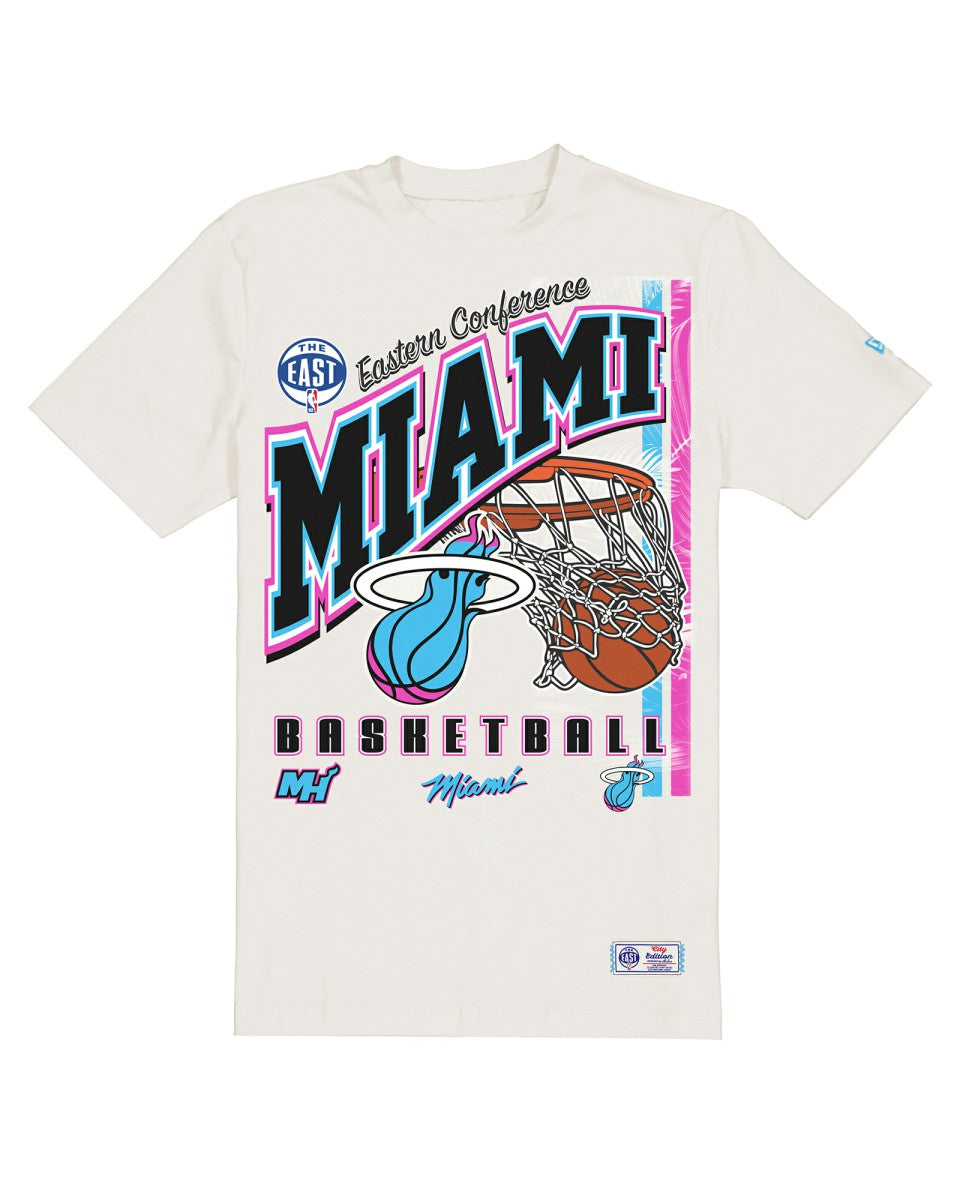 Miami Heat Oversized City Edition Remix Vintage T-Shirt Cream | New Era Lifestyle