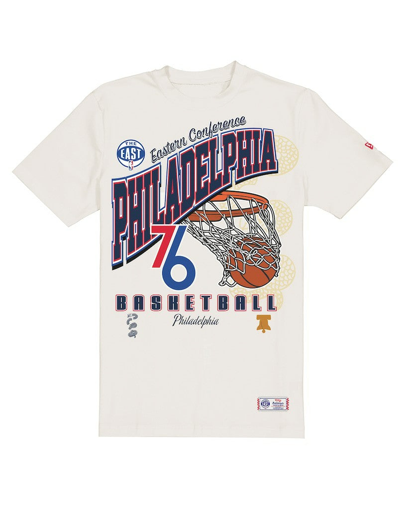 Philadelphia 76ers Oversized City Edition Remix Vintage T-Shirt Cream | New Era Near Me