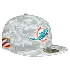 Miami Dolphins New Era 2025 Salute to Service Fan Pack 59FIFTY Fitted Hat White