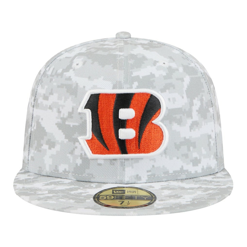 Cincinnati Bengals New Era 2025 Salute to Service Fan Pack 59FIFTY Fitted Hat White