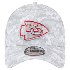 Kansas City Chiefs New Era 2025 Salute to Service Digital Camo Fan Pack 39THIRTY Flex Hat White