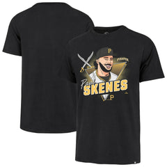 Paul Skenes Pittsburgh Pirates '47 Player Caricature Franklin T-Shirt - Black - 47 brand Lifestyle