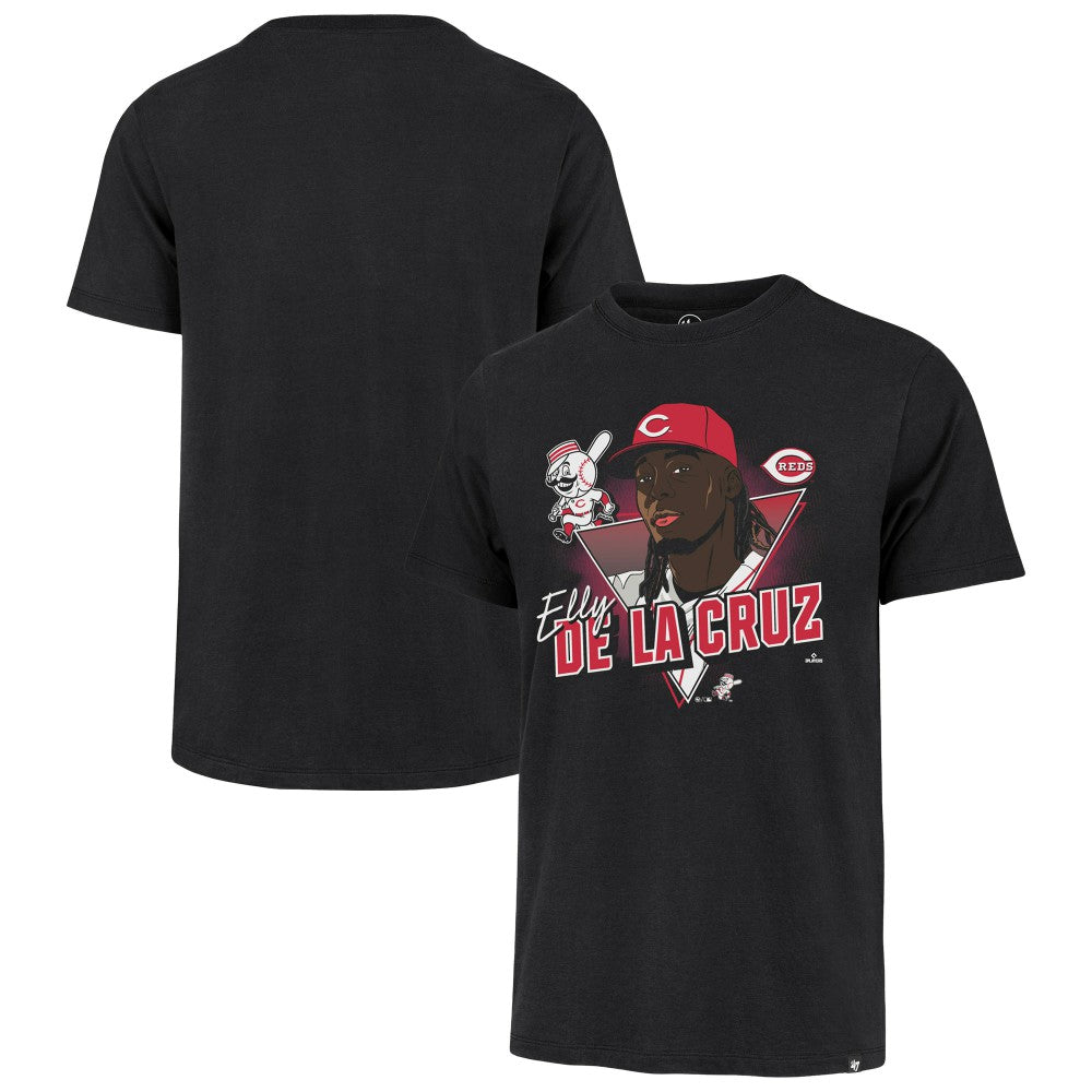 Elly De La Cruz Cincinnati Reds '47 Player Caricature Franklin T-Shirt - Black - 47 brand on Sale