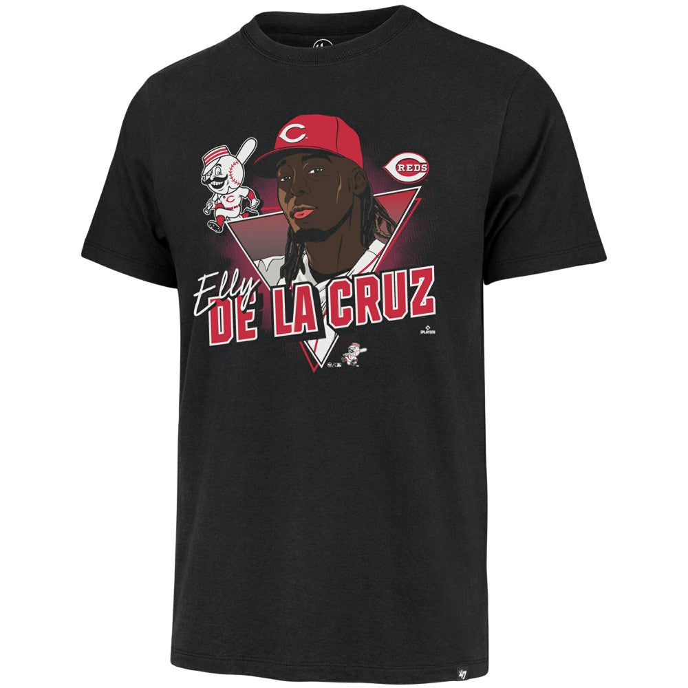 Elly De La Cruz Cincinnati Reds '47 Player Caricature Franklin T-Shirt - Black - 47 brand on Sale