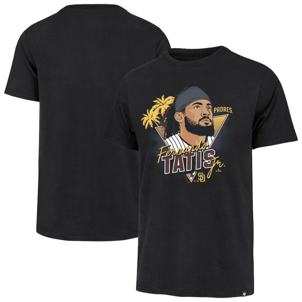 Fernando Tatis Jr. San Diego Padres '47 Player Caricature Franklin T-Shirt - Black - 47 brand Discount