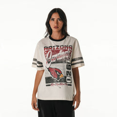 Arizona Cardinals The Wild Collective Women's Vintage Drop Shoulder Oversized Boyfriend T-Shirt Cream