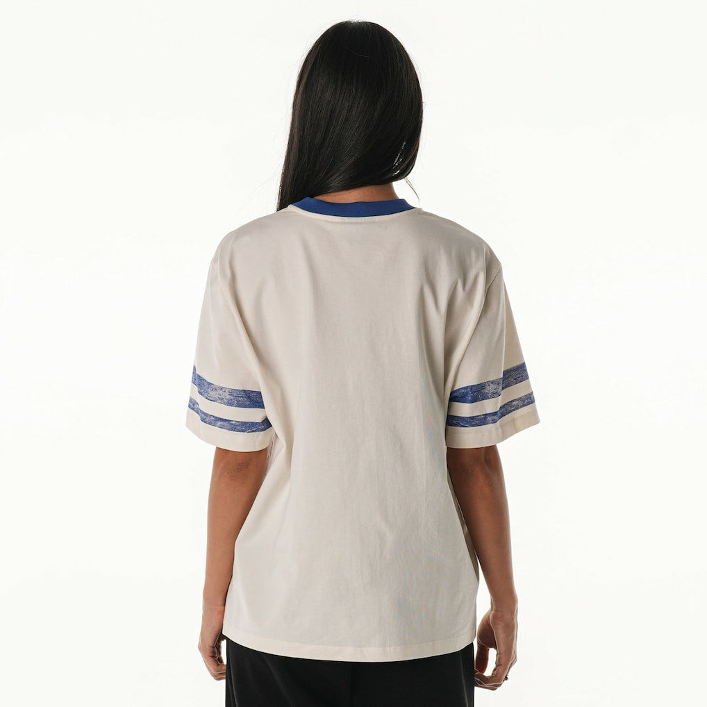 Buffalo Bills The Wild Collective Women's Vintage Drop Shoulder Oversized Boyfriend T-Shirt Cream