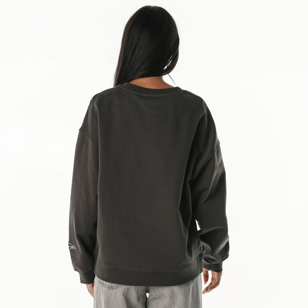 Baltimore Ravens The Wild Collective Women's Rock Crystal Oversized Crewneck Sweatshirt Charcoal