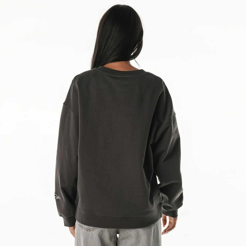 Baltimore Ravens The Wild Collective Women's Rock Crystal Oversized Crewneck Sweatshirt Charcoal