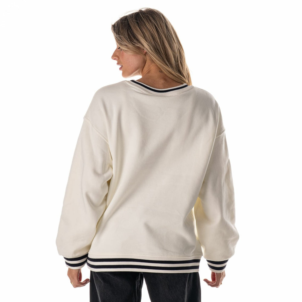 Houston Texans The Wild Collective Women's Oversized Vintage French Terry Sweatshirt Cream