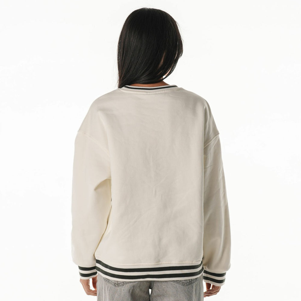 Green Bay Packers The Wild Collective Women's Oversized Vintage French Terry Sweatshirt Cream