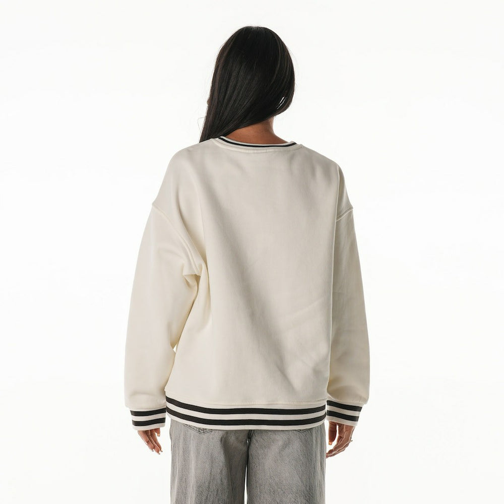Cleveland Browns The Wild Collective Women's Oversized Vintage French Terry Sweatshirt Cream