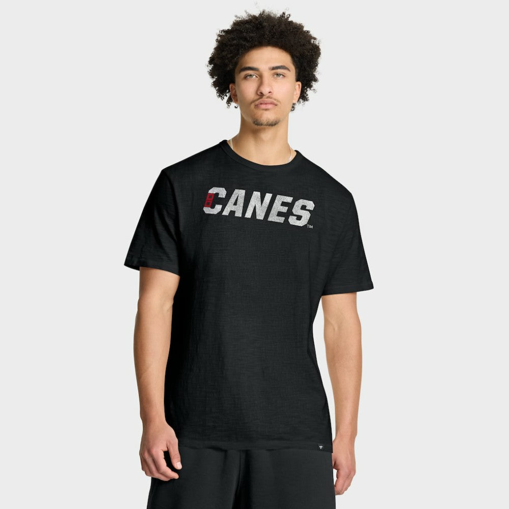 Carolina Hurricanes Fanatics Play Distressed Wordmark Stadium Slub T-Shirt - Black - NHL 203024322