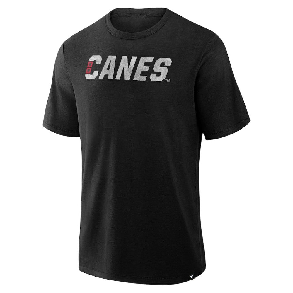 Carolina Hurricanes Fanatics Play Distressed Wordmark Stadium Slub T-Shirt - Black - NHL 203024322