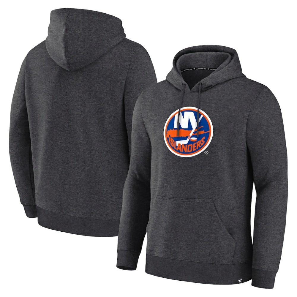 New York Islanders Fanatics Essential Hoodie - Heather Charcoal - NHL 203027927