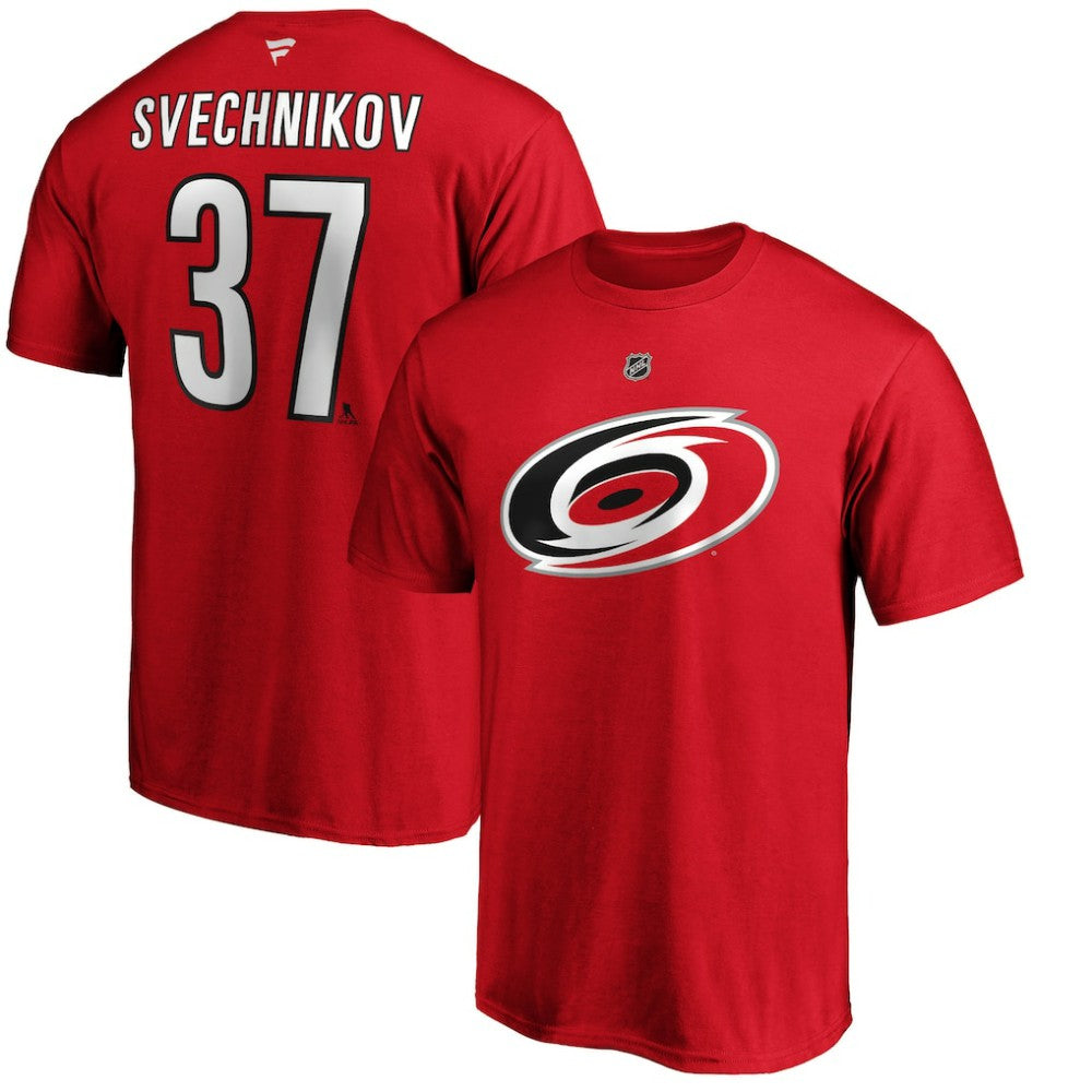 Andrei Svechnikov Carolina Hurricanes Fanatics Authentic Stack Name & Number T-Shirt - Red - NHL 203035129