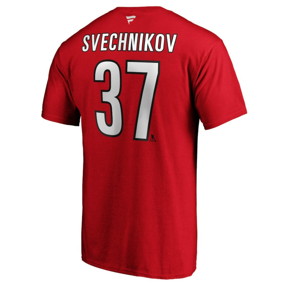 Andrei Svechnikov Carolina Hurricanes Fanatics Authentic Stack Name & Number T-Shirt - Red - NHL 203035129