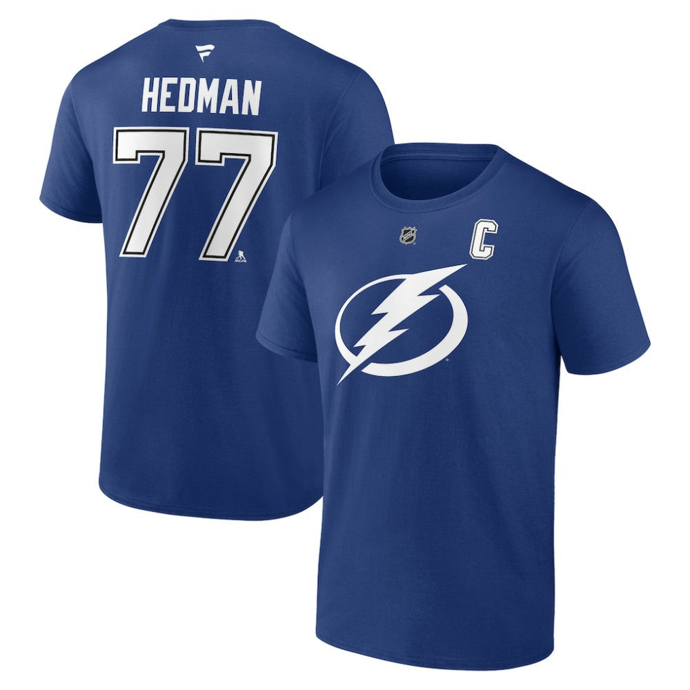 Victor Hedman Tampa Bay Lightning Fanatics Authentic Stack Name & Number T-Shirt - Blue - NHL 203035131