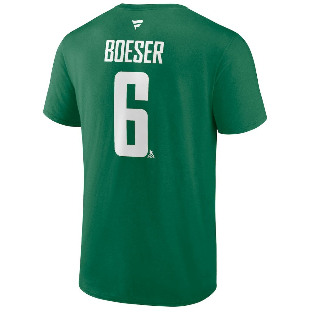 Brock Boeser Vancouver Canucks Fanatics Authentic Stack Name & Number T-Shirt - Green - NHL 203035132