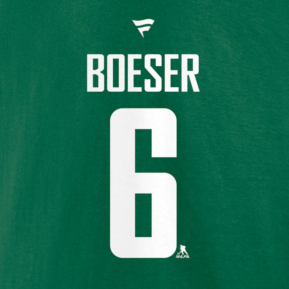 Brock Boeser Vancouver Canucks Fanatics Authentic Stack Name & Number T-Shirt - Green - NHL 203035132