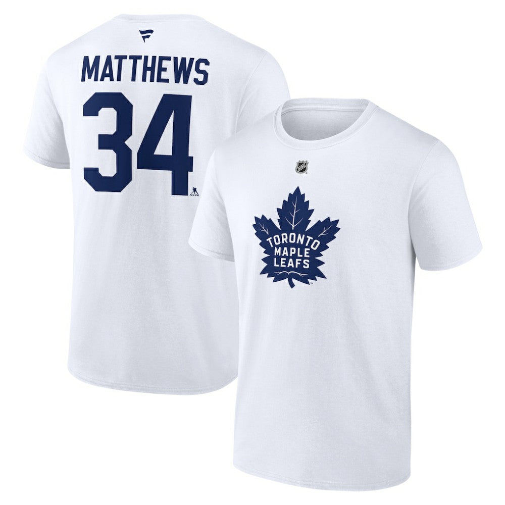 Auston Matthews Toronto Maple Leafs Fanatics Authentic Stack Name & Number T-Shirt - White - NHL 203035134