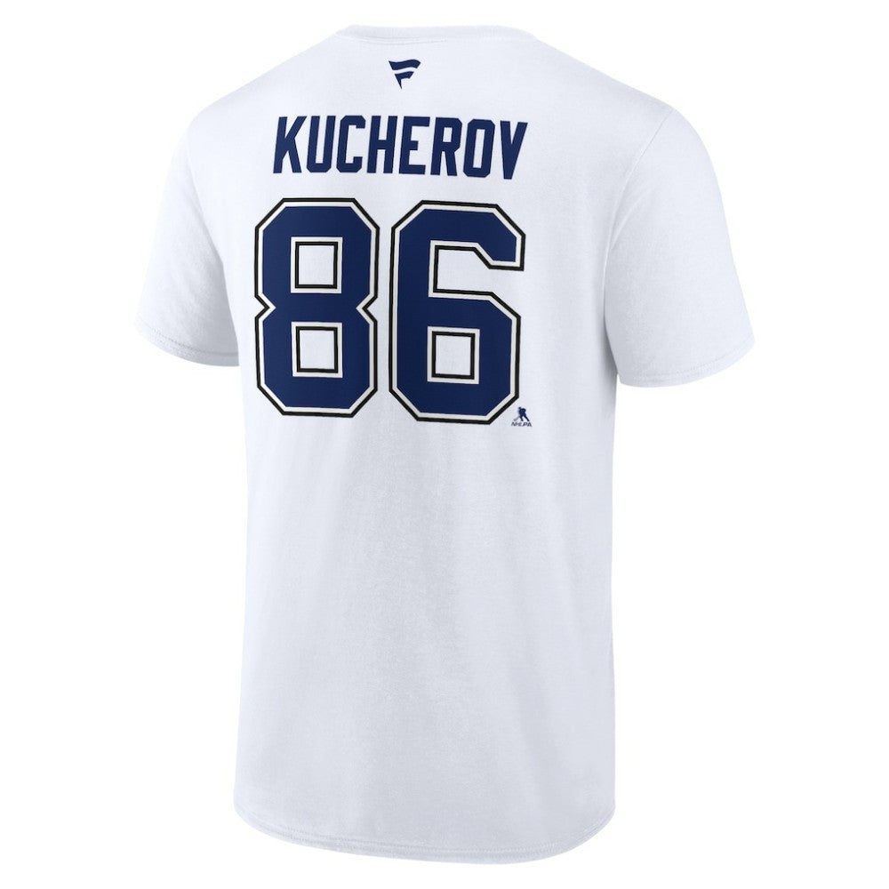 Nikita Kucherov Tampa Bay Lightning Fanatics Authentic Stack Name & Number T-Shirt - White - NHL 203035135
