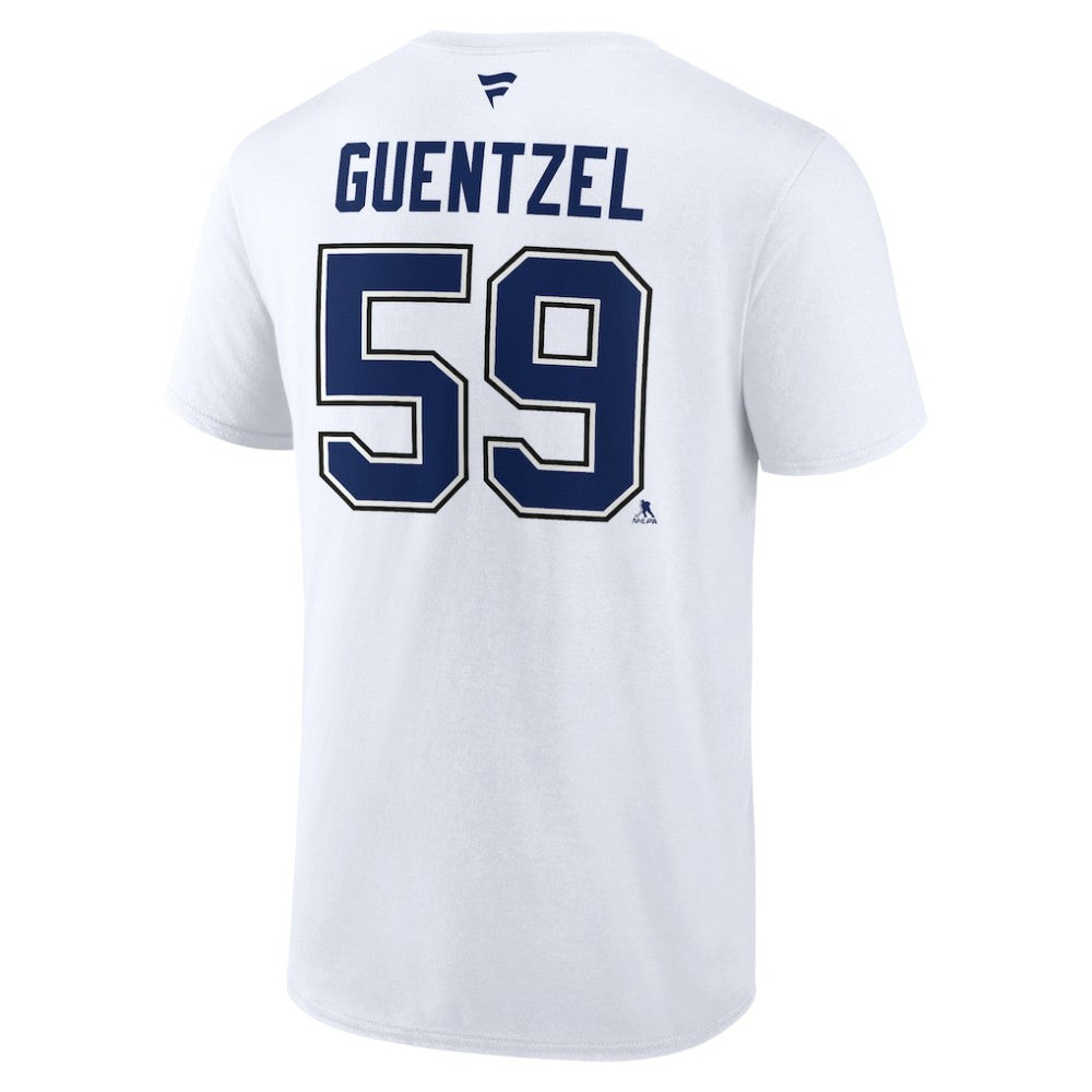 Jake Guentzel Tampa Bay Lightning Fanatics Authentic Stack Name & Number T-Shirt - White - NHL 203035137