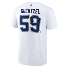 Jake Guentzel Tampa Bay Lightning Fanatics Authentic Stack Name & Number T-Shirt - White - NHL 203035137