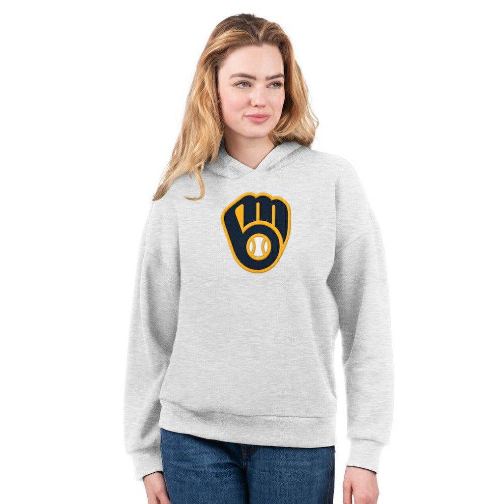 Milwaukee Brewers G-III 4Her by Carl Banks Women's T-Shirt and Hoodie Combo Pack - Navy/Bright Heather Ceramic - MLB Discount