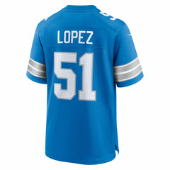 Nike Roy Lopez Detroit Lions Team Game Jersey Blue