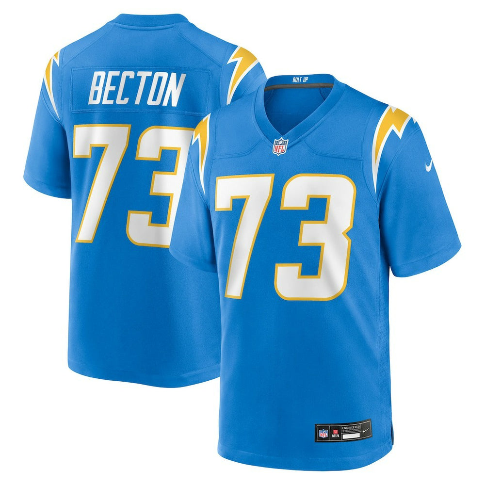 Nike Mekhi Becton Los Angeles Chargers Team Game Jersey Powder Blue