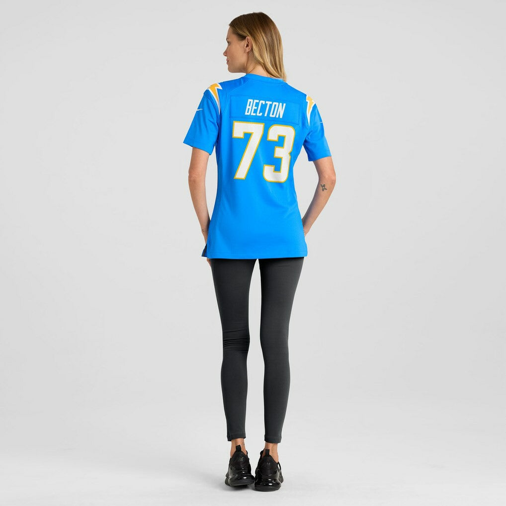 Nike Mekhi Becton Los Angeles Chargers Women's Team Game Jersey Powder Blue