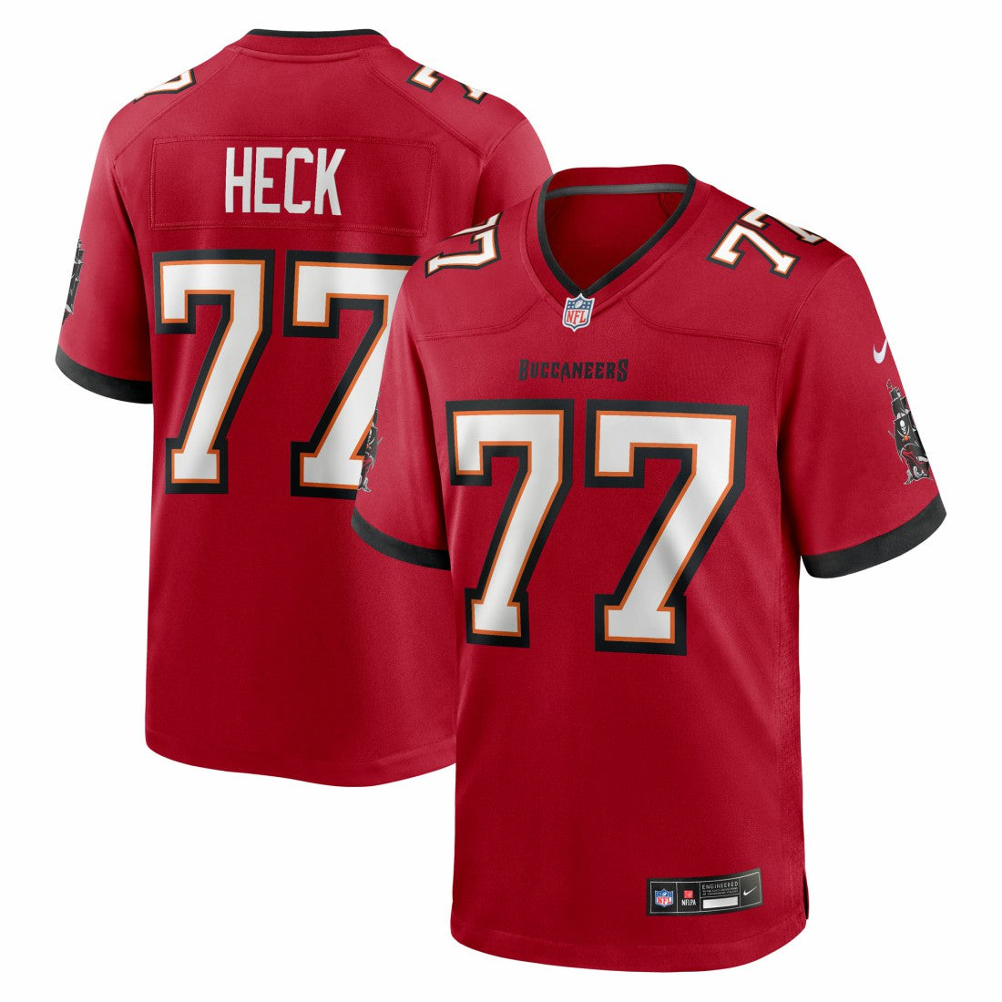 Nike Charlie Heck Tampa Bay Buccaneers Team Game Jersey Red