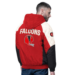 Atlanta Falcons Starter Oxford Crinkle Full-Snap Hoodie Jacket Red