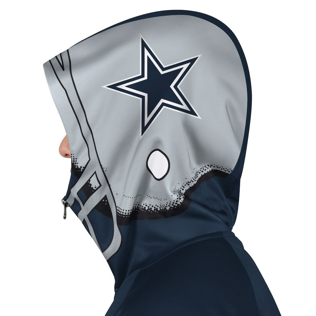 Dallas Cowboys Pro Player Helmet Full-Zip Hooded Track Jacket Navy/Gray